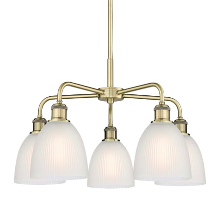 A large image of the Innovations Lighting 516-5CR-15-24 Castile Chandelier Antique Brass / White