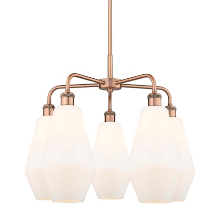 A large image of the Innovations Lighting 516-5CR-20-25 Cindyrella Chandelier Antique Copper / Cased Matte White