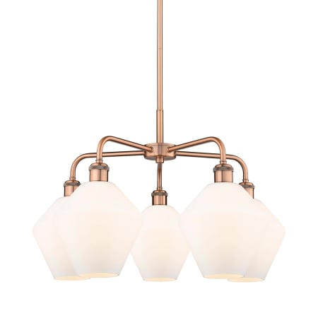 A large image of the Innovations Lighting 516-5CR-17-26 Cindyrella Chandelier Antique Copper / Cased Matte White