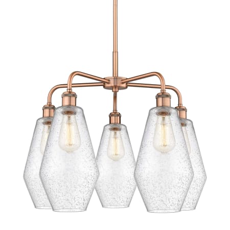 A large image of the Innovations Lighting 516-5CR-20-25 Cindyrella Chandelier Antique Copper / Seedy