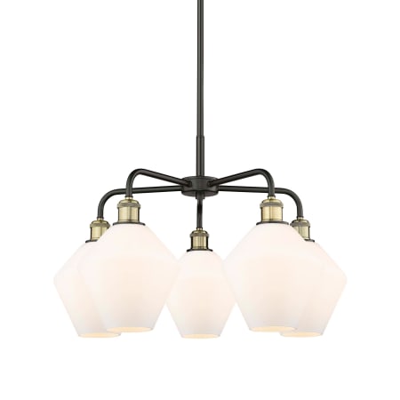 A large image of the Innovations Lighting 516-5CR-17-26 Cindyrella Chandelier Black Antique Brass / Cased Matte White