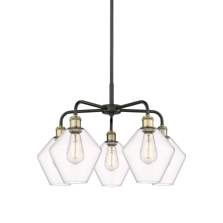 A large image of the Innovations Lighting 516-5CR-17-26 Cindyrella Chandelier Black Antique Brass / Clear