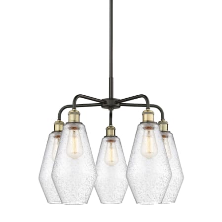 A large image of the Innovations Lighting 516-5CR-20-25 Cindyrella Chandelier Black Antique Brass / Seedy
