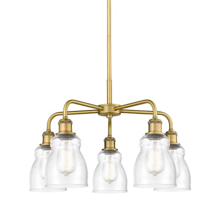 A large image of the Innovations Lighting 516-5CR-15-23 Ellery Chandelier Brushed Brass / Seedy