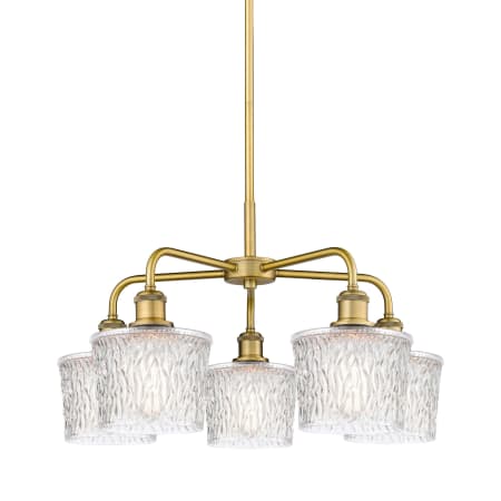 A large image of the Innovations Lighting 516-5CR-15-25 Niagra Chandelier Brushed Brass / Clear