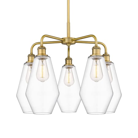 A large image of the Innovations Lighting 516-5CR-20-25 Cindyrella Chandelier Brushed Brass / Clear