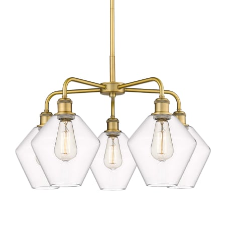 A large image of the Innovations Lighting 516-5CR-17-26 Cindyrella Chandelier Brushed Brass / Clear