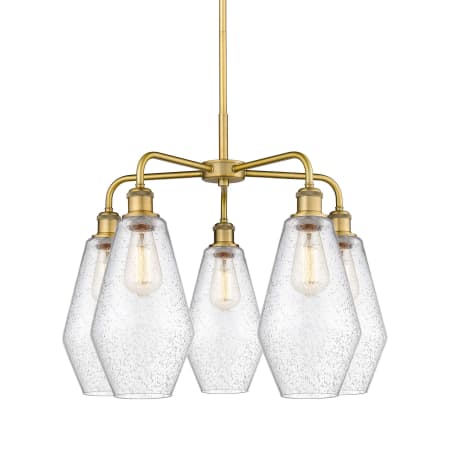 A large image of the Innovations Lighting 516-5CR-20-25 Cindyrella Chandelier Brushed Brass / Seedy