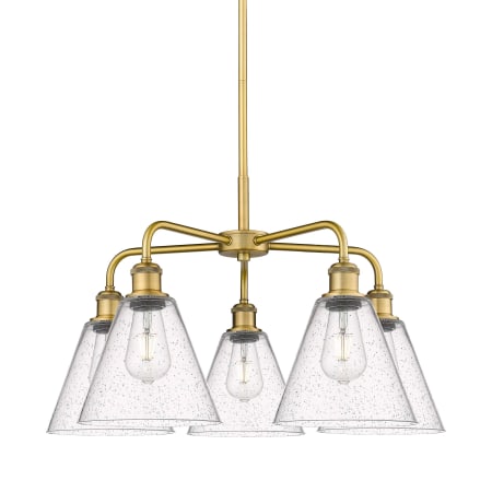 A large image of the Innovations Lighting 516-5CR-16-26 Berkshire Chandelier Brushed Brass / Seedy