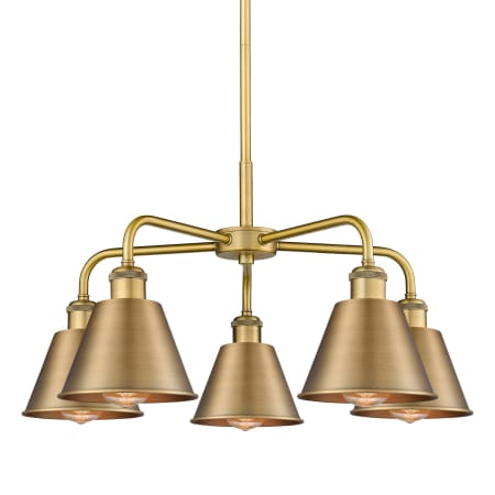 A large image of the Innovations Lighting 516-5CR-14-25 Ballston Chandelier Brushed Brass