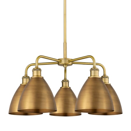 A large image of the Innovations Lighting 516-5CR-16-26 Ballston Dome Chandelier Brushed Brass