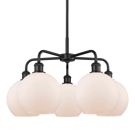 A large image of the Innovations Lighting 516-5CR-16-26 Athens Chandelier Matte Black / Matte White
