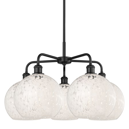 A large image of the Innovations Lighting 516-5C-18-28-White Mouchette-Indoor Chandelier Matte Black / White Mouchette