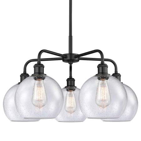 A large image of the Innovations Lighting 516-5CR-16-26 Athens Chandelier Matte Black / Seedy