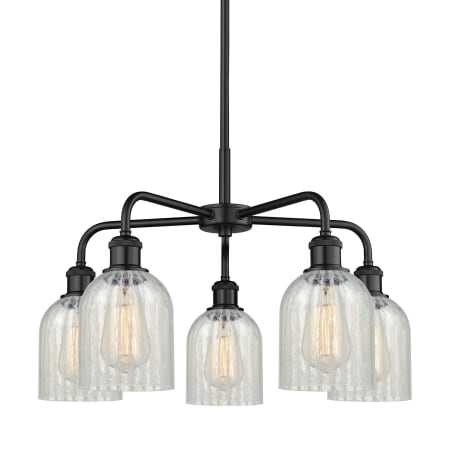 A large image of the Innovations Lighting 516-5CR-15-23 Caledonia Chandelier Matte Black / Mouchette