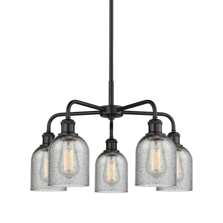 A large image of the Innovations Lighting 516-5CR-15-23 Caledonia Chandelier Matte Black / Charcoal