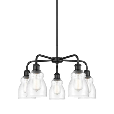 A large image of the Innovations Lighting 516-5CR-15-23 Ellery Chandelier Matte Black / Seedy