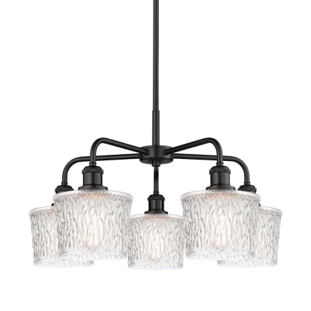 A large image of the Innovations Lighting 516-5CR-15-25 Niagra Chandelier Matte Black / Clear