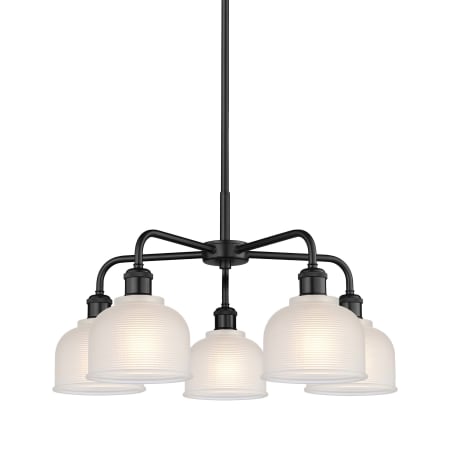 A large image of the Innovations Lighting 516-5CR-15-24 Dayton Chandelier Matte Black / White