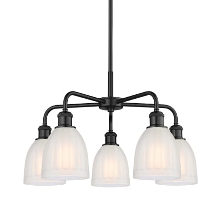 A large image of the Innovations Lighting 516-5CR-15-24 Brookfield Chandelier Matte Black / White