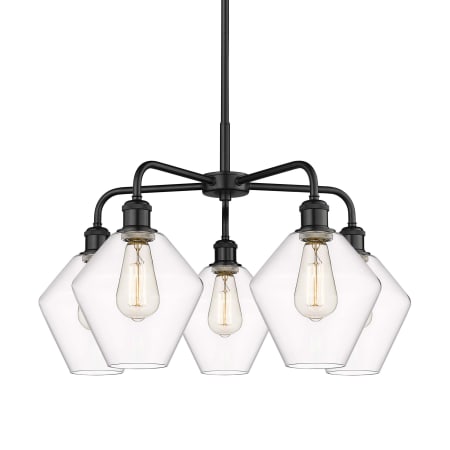 A large image of the Innovations Lighting 516-5CR-17-26 Cindyrella Chandelier Matte Black / Clear