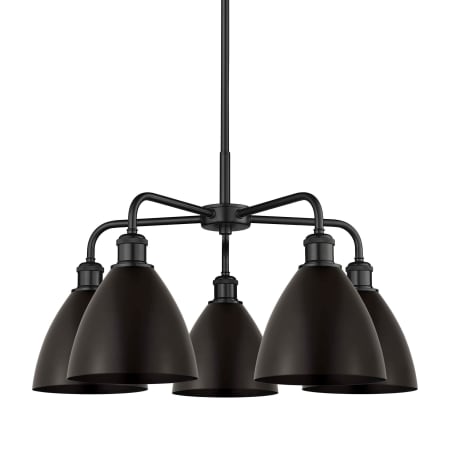 A large image of the Innovations Lighting 516-5CR-16-26 Ballston Dome Chandelier Matte Black