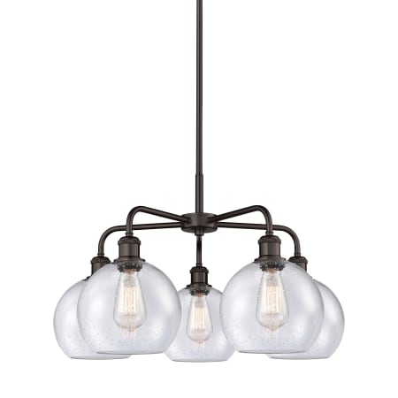 A large image of the Innovations Lighting 516-5CR-16-26 Athens Chandelier Oil Rubbed Bronze / Seedy