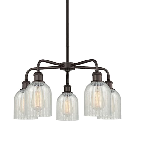 A large image of the Innovations Lighting 516-5CR-15-23 Caledonia Chandelier Oil Rubbed Bronze / Mouchette