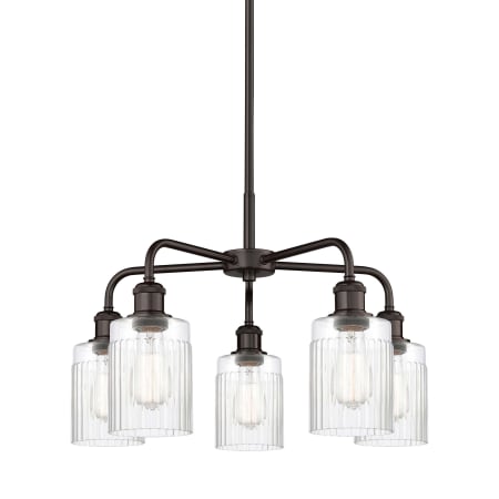 A large image of the Innovations Lighting 516-5CR-15-23 Hadley Chandelier Oil Rubbed Bronze / Clear