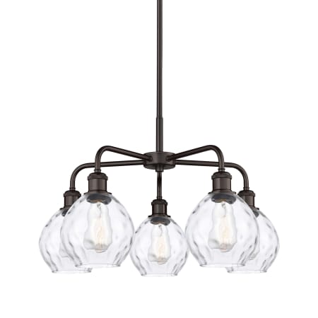 A large image of the Innovations Lighting 516-5CR-15-24 Waverly Chandelier Oil Rubbed Bronze / Clear
