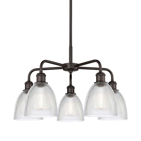 A large image of the Innovations Lighting 516-5CR-15-24 Castile Chandelier Oil Rubbed Bronze / Clear