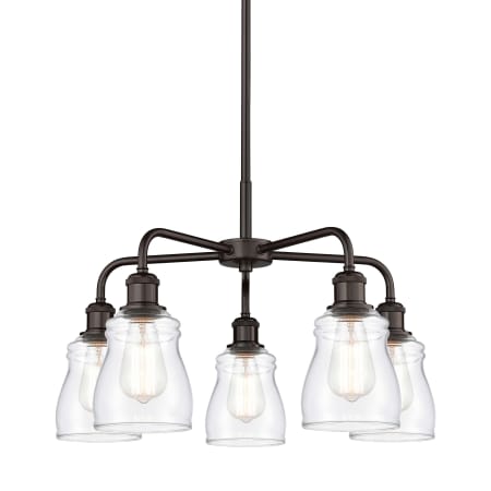 A large image of the Innovations Lighting 516-5CR-15-23 Ellery Chandelier Oil Rubbed Bronze / Clear