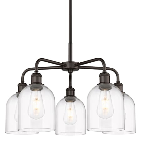 A large image of the Innovations Lighting 516-5CR 15 24 Bella Chandelier Oil Rubbed Bronze / Clear