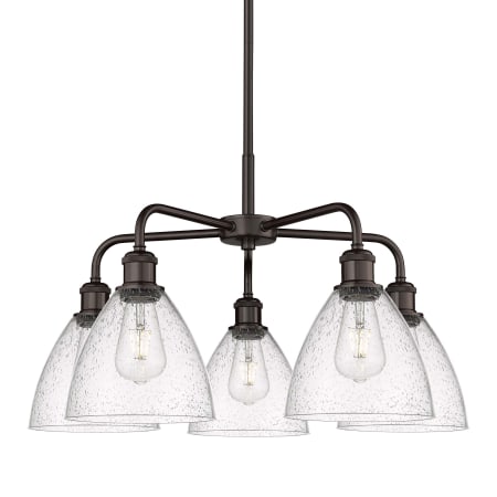 A large image of the Innovations Lighting 516-5CR-16-26 Bristol Glass Chandelier Oil Rubbed Bronze / Seedy