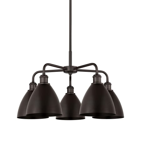 A large image of the Innovations Lighting 516-5CR-16-26 Ballston Dome Chandelier Oil Rubbed Bronze