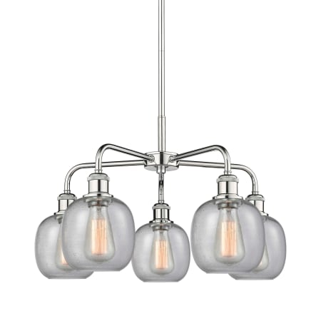 A large image of the Innovations Lighting 516-5CR-15-24 Belfast Chandelier Polished Chrome / Seedy