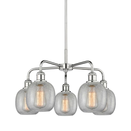 A large image of the Innovations Lighting 516-5CR-15-24 Belfast Chandelier Polished Chrome / Clear Crackle