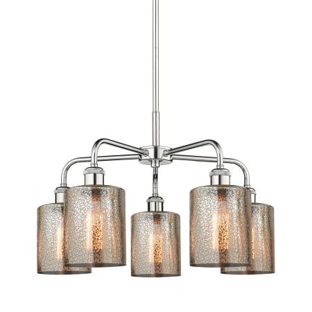 A large image of the Innovations Lighting 516-5CR-15-23 Cobbleskill Chandelier Polished Chrome / Mercury