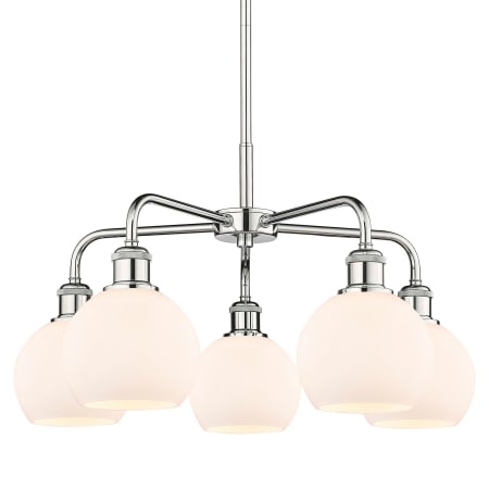 A large image of the Innovations Lighting 516-5CR-15-24 Athens Chandelier Polished Chrome / Matte White