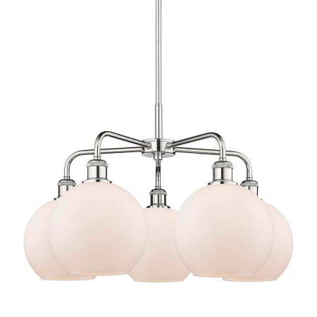 A large image of the Innovations Lighting 516-5CR-16-26 Athens Chandelier Polished Chrome / Matte White