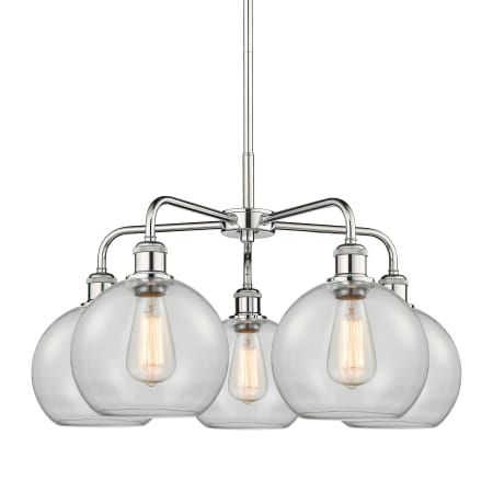 A large image of the Innovations Lighting 516-5CR-16-26 Athens Chandelier Polished Chrome / Clear