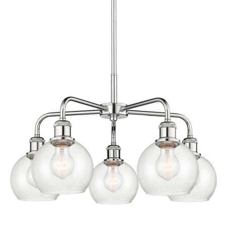A large image of the Innovations Lighting 516-5CR-15-24 Athens Chandelier Polished Chrome / Seedy