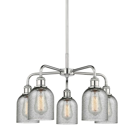 A large image of the Innovations Lighting 516-5CR-15-23 Caledonia Chandelier Polished Chrome / Charcoal