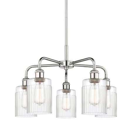 A large image of the Innovations Lighting 516-5CR-15-23 Hadley Chandelier Polished Chrome / Clear