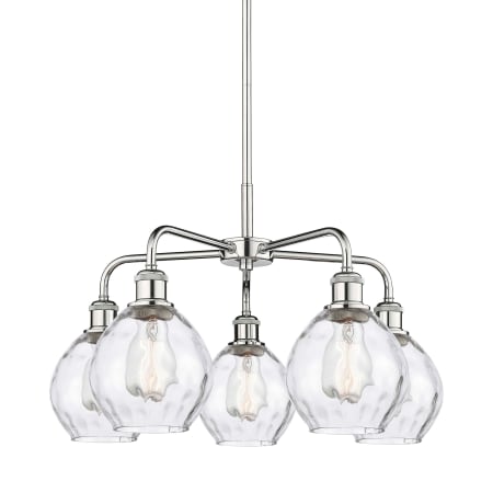 A large image of the Innovations Lighting 516-5CR-15-24 Waverly Chandelier Polished Chrome / Clear