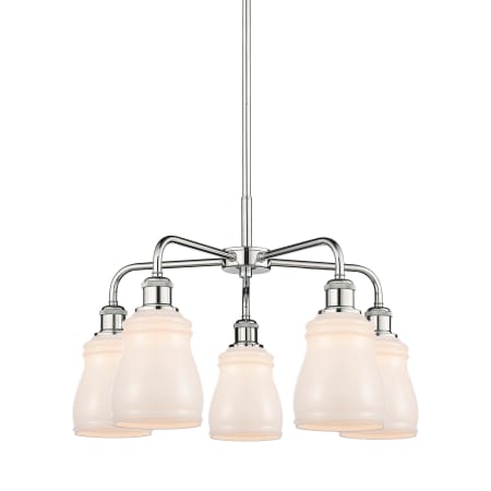 A large image of the Innovations Lighting 516-5CR-15-23 Ellery Chandelier Polished Chrome / White