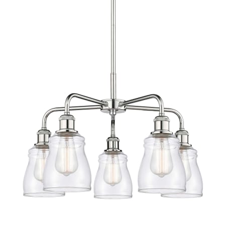 A large image of the Innovations Lighting 516-5CR-15-23 Ellery Chandelier Polished Chrome / Clear