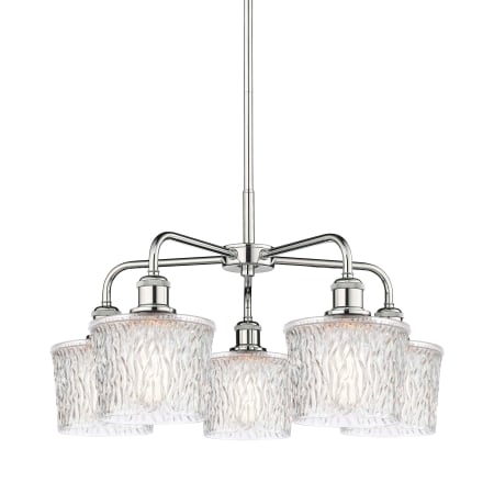 A large image of the Innovations Lighting 516-5CR-15-25 Niagra Chandelier Polished Chrome / Clear