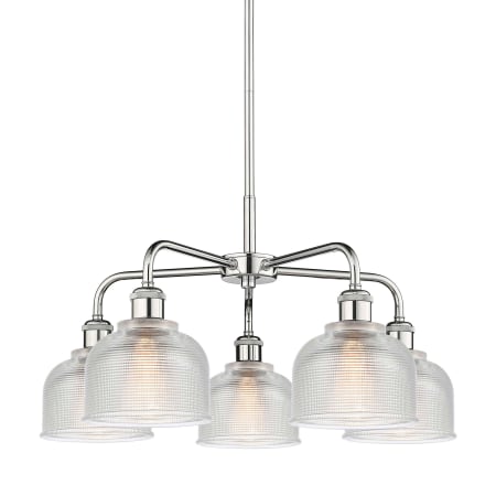 A large image of the Innovations Lighting 516-5CR-15-24 Dayton Chandelier Polished Chrome / Clear