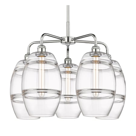 A large image of the Innovations Lighting 516-5CR-15-26 Vaz Chandelier Polished Chrome / Clear